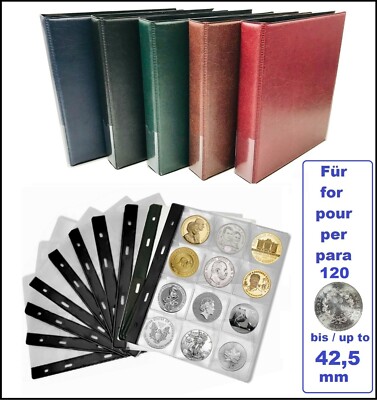 Coin Album Hellas Blue 10 Hüllen Typ 12 Look For 120 Ounces Coins Up To 42.5 Mm
