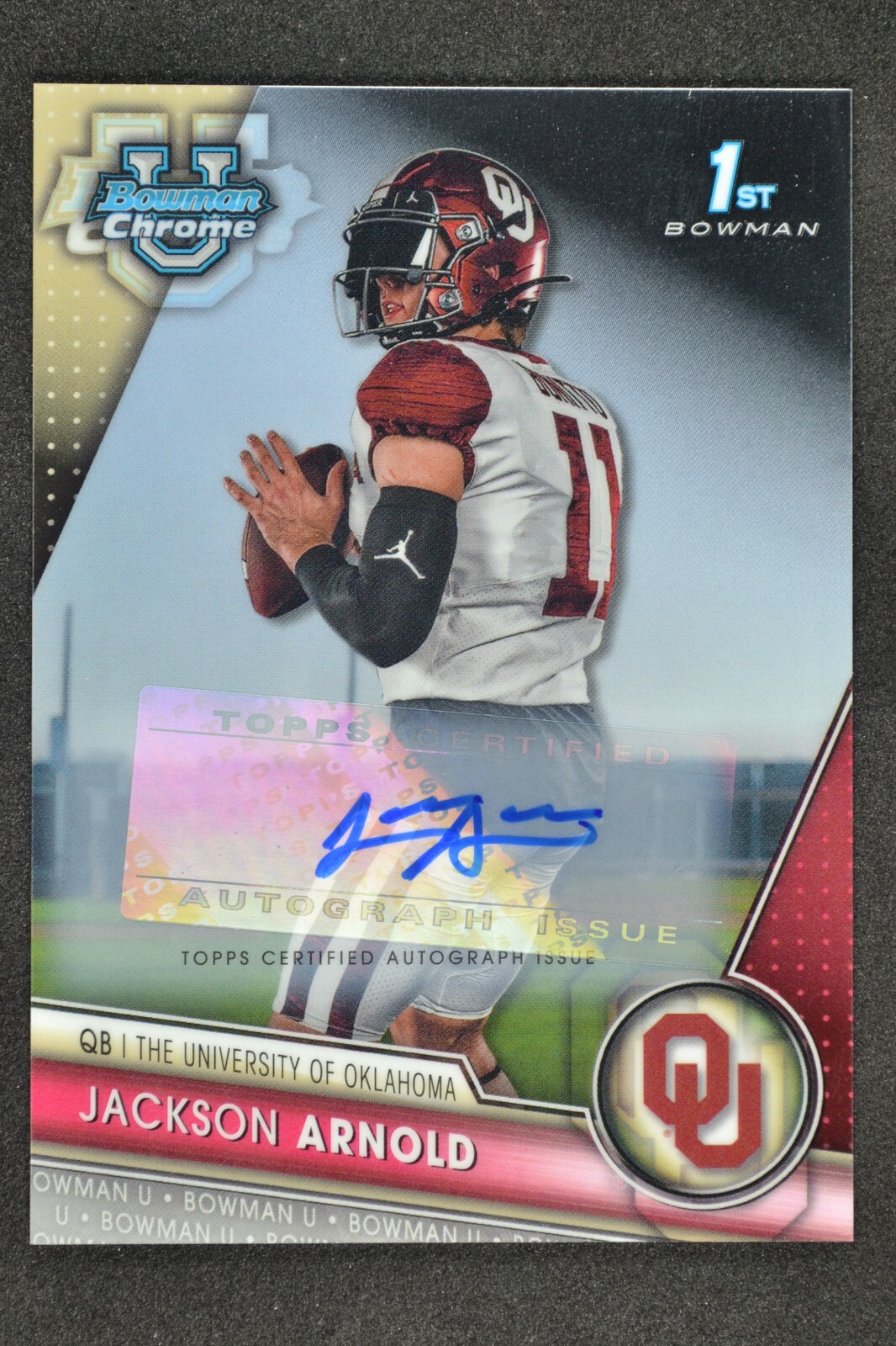 Jackson Arnold 2023 Bowman University Chrome Chrome Prospect Auto #102 Auto