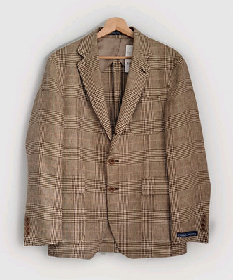 POLO RALPH LAUREN GLEN KARIERTER LEINENBLAZER SPORT MANTEL JACKE. GRÖSSE 40R