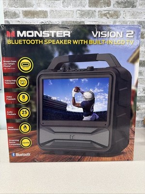 Monster Vision 2 Portable Bluetooth Speaker W/ Built-In LCD TV Mod# MNVISION-C