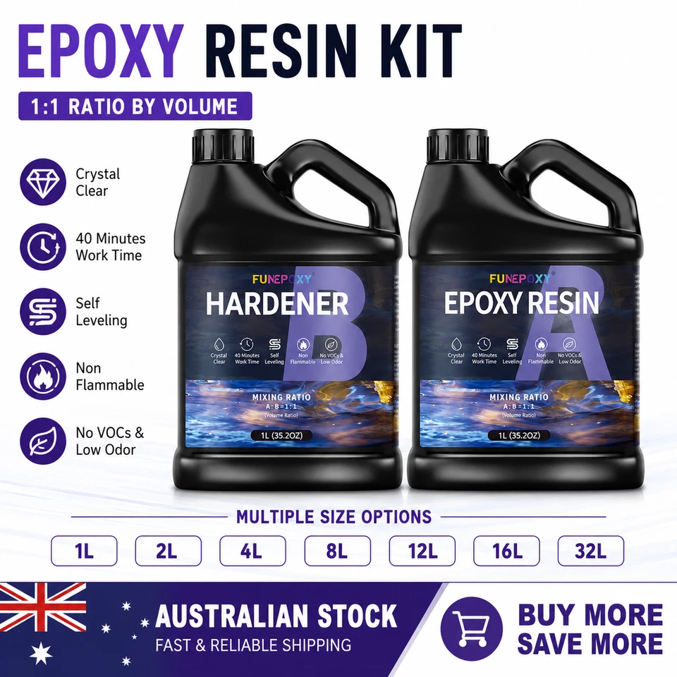 1L/2L/4L/8L/16L/32L Epoxy Resin Casting Clear High Gloss - 1:1 Craft Kit Art DIY - image 1 of 4