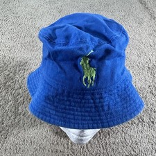 Polo Ralph Lauren Hat Bucket Youth One Size Blue Big Pony Logo Cotton 2T-4T