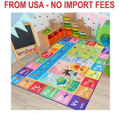 Macgace ABC Kids Rug for Playroom, 3x5 Washable Classroom Area Rugs, Toddler Edu