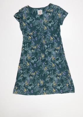 Faithful by Lime Damen grün Blumen A-Linie Kurzarm Kleid Größe 12