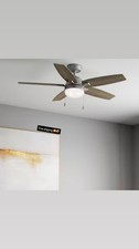 Hunter Antero 52 INCH . Indoor Matte Silver Ceiling Fan with Light Kit NEW