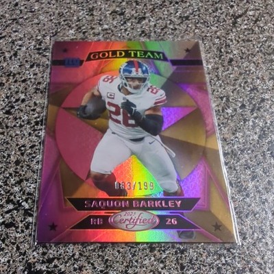 2023 Panini Certified - Gold Team Saquon Barkley #GT-13 Mirror Pink #83/199