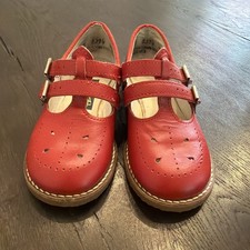 Amilio Leather Toddler T-Strap Shoes, Color Red, Size 7 Made in USA
