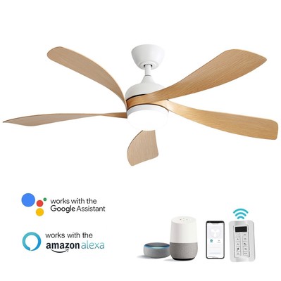 45 Inch Smart Ceiling Fans with Lights & Remote Modern Bedroom Alexa Ceiling Fan