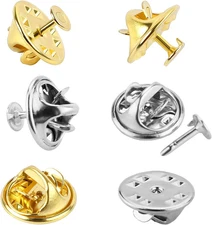 120 Pairs Butterfly Clutch Tie Tacks Pin Back Metal Locking Replacement with 4Mm