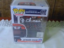 Ja'Marr Chase Signed Funko Pop #177 White Ink Beckett BAS COA Certified Bengals