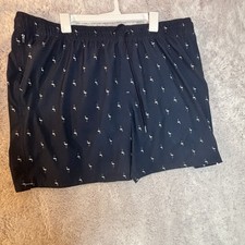 Goodfellow Swim Trunks Men XXL Black Flamingo Print Shorts Elastic Waist Lined