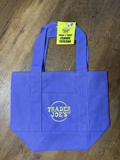 Trader Joe's Mini Halloween Canvas Tote Bag. Purple