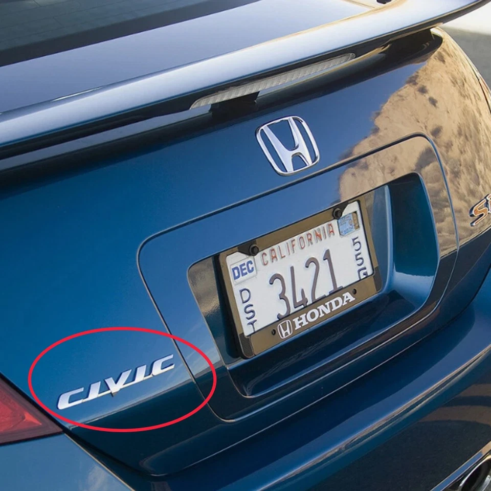 Chrome Letter Logo Badge Emblem Sport New For 06-11 Honda Civic Rear Trunk Lid Foto 4 de 4