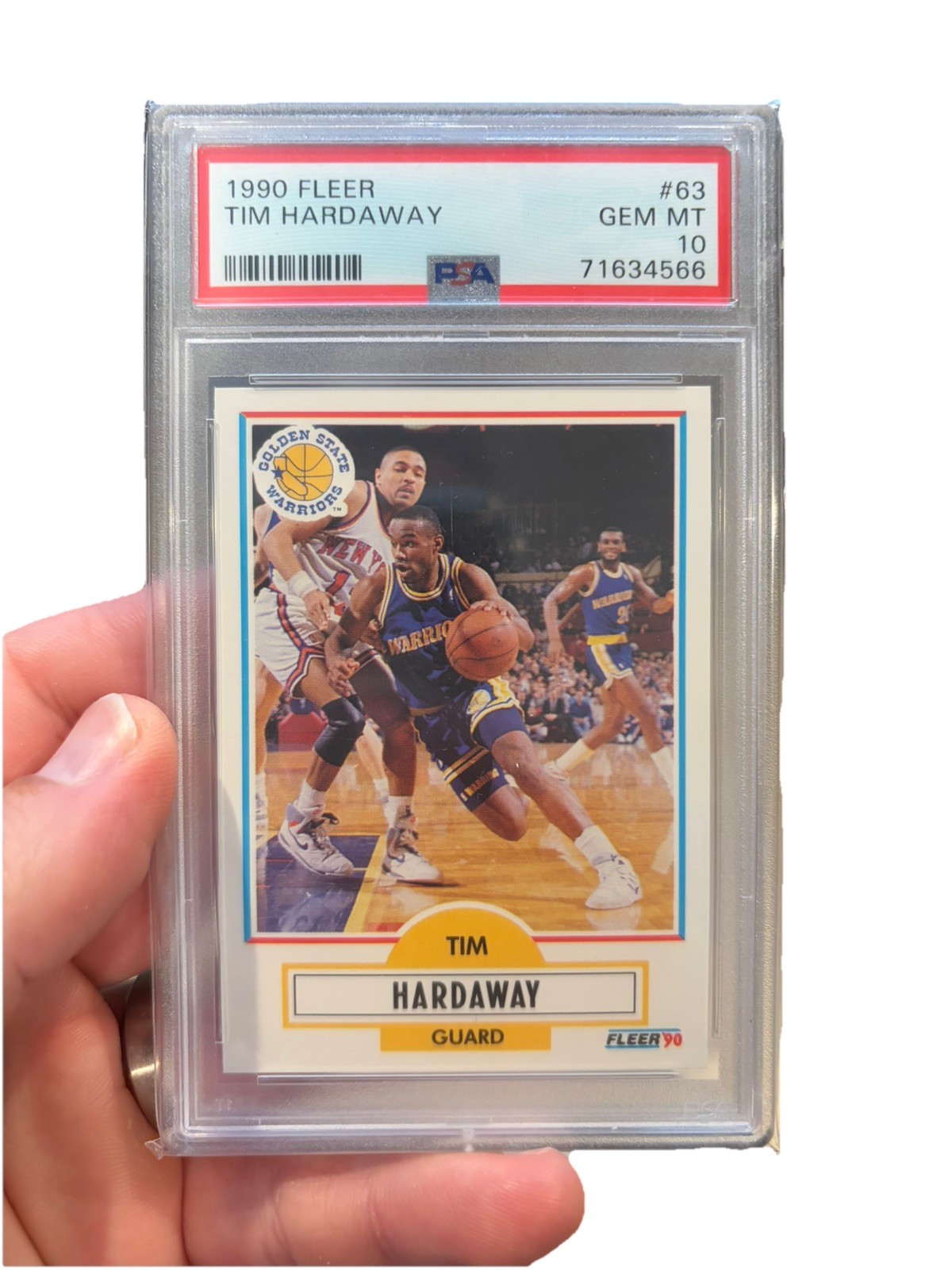 1990-91 Fleer Tim Hardaway #63 (RC) PSA 10 GEM MINT Rookie Warriors HOF'er 🔥 