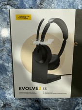 Jabra Evolve2 55 Wireless Headset w/ Charging Stand   ANC   New Open Box