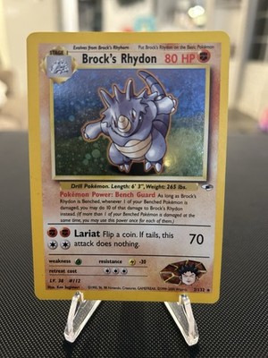 Pokémon TCG Brock's Rhydon Gym Heroes 2/132 Holo Unlimited Rare
