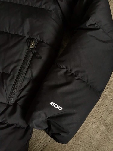 The North Face 600 Fill Down Puffer Coat Boys XL 14/16 Black Hooded Warmth - Picture 4 of 11
