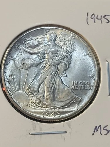 1945 BU GEM LIBERTY WALKING SILVER HALF UNC MS+++ U.S. MINT RARE COIN 6355