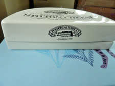 Tuxford & Tebbutt English Blue Stilton Cheese Ceramic Half Moon Storage Dish&Lid