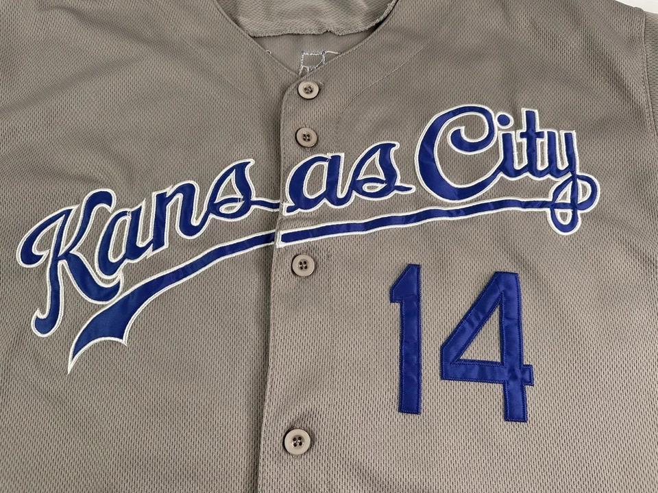 Omar Infante Kansas City Royals Jersey Gray Majestic Size 44 (Large) - Image 3 of 4