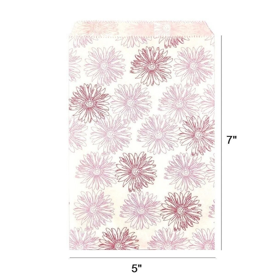 Sacolas de presente de papel plano flor rosa para mercadorias, artesanato, lembrancinhas de festa,... - Imagem 3 de 4