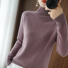 New Cashmere Thick Turtleneck Sweaters Long Soft Knitted Sleeve Casual Pullovers