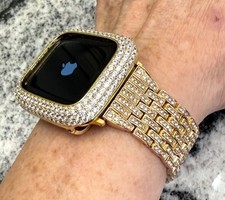 Series 40-49mm 14k Yellow gold GP Apple Watch case and crystal apple watch band
