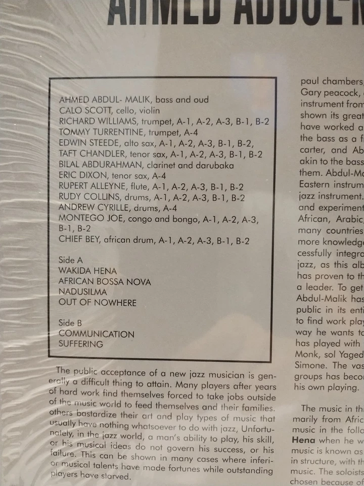 AHMED ABDUL-MALIK Sounds of Africa SCARCE MINT JAZZ REISSUE shrink MONTEGO JOE - Image 4 of 4