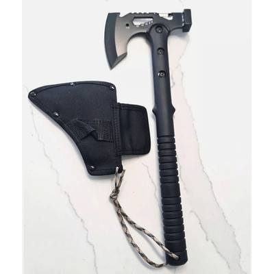 Outdoor Multifunktions Survival Hammeraxt 55-57HRC Stahl Notfall Camping Wandern