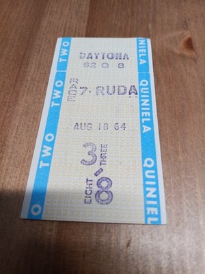 Dania Jai Alai Ticket  Daytona  FL  Quiniela Bet  1964 Florida Sports Australian