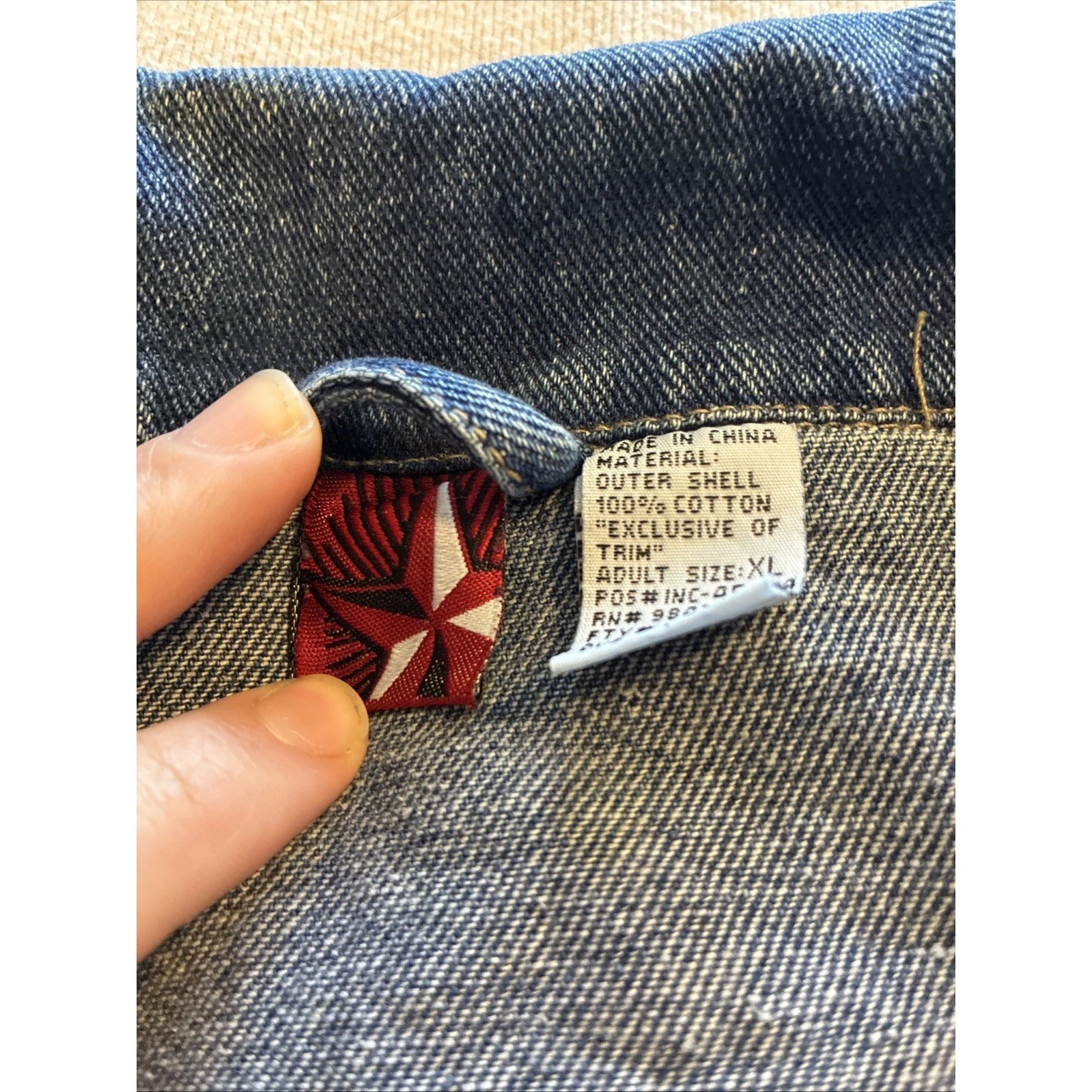 VTG 90s Marlboro Country Store Blue Denim Trucker Jacket Star Tag Mens XL image 9