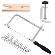 15-Piece Jewelry Saw Frame Kit with Blades, Bench Pin Clamp Set, V-Slot V-Top...