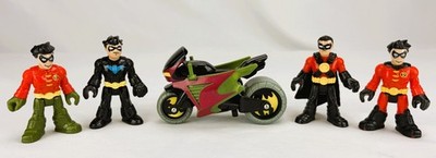 Fisher-Price Imaginext DC Super Friends Robin Nightwing Cycle Figure Lot 4