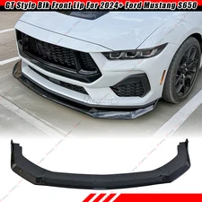 For 2024+ Ford Mustang S650 GT Style Gloss Blk Winglet Front Bumper Lip Splitter