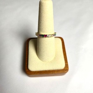 Authentic Pretty Bird Jewelry NWOT Gold Plated CZ Color Stones Stacking Ring Size 8 Dainty