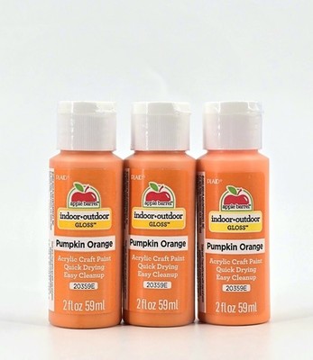 3 Apple Barrel Matte Acrylic Craft Paint Pumpkin Orange 2 oz Quick Drying New