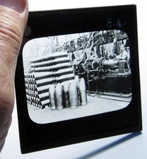 WW1 munitions factory artillery shells antique photo magic lantern slide #1410