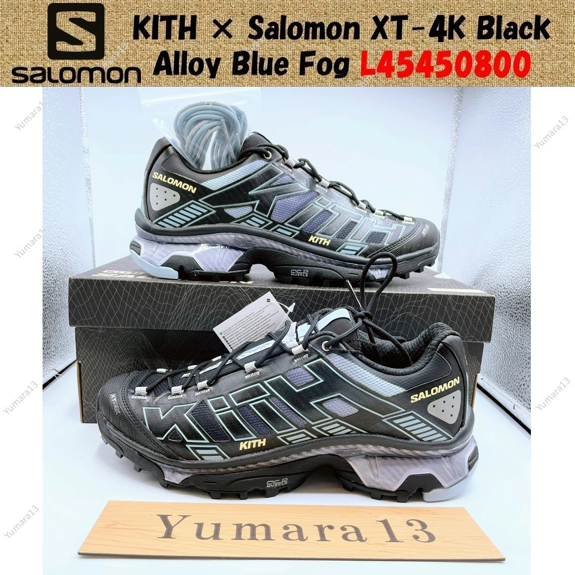 Kith x Salomon XT-4K Black Alloy Blue Fog for sale | eBay