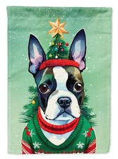 Caroline's Treasures Boston Terrier Christmas Garden Flag DAC3386GF