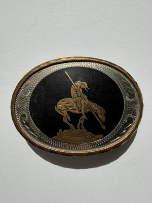 Vintage Johnson & Held Belt Buckle End of the Trail Design Native American.