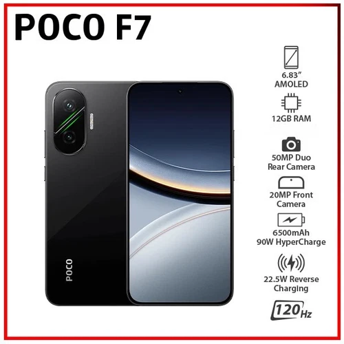 Unlocked Xiaomi POCO F7 5G 12GB 256/512GB Snapdragon 8s Gen 4 6500mAh SmartPhone