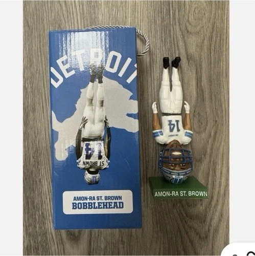 Amon-Ra St. Brown Upside Down Bobblehead Detroit Lions Ford Field Exclusive