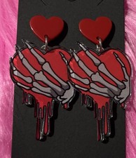 Women  s Heart Shaped Acrylic Earrings. Valentine, Lovers, Light Weight. Festive