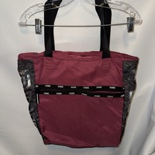 PINK Victoria s Secret burgundy red Zipper Tote 16 x18