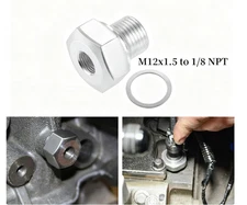 M12X1.5mm To 1/8 Npt for GM Ls Engine Oil Pressure Sensor Adapter Aluminun