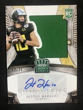 JUSTIN HERBERT 2020 Panini Chronicles Crown Royale Patch AUTO RC Chargers SP /25