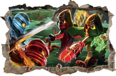 WANDAUFKLEBER Loch in der Wand 3D LEGO NINJAGO Wand Aufkleber Wandtattoo 94