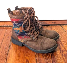 Mossimo Supply Co southwestern brown zip up boots women's 8 aztec tribal boho