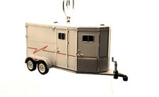 Christmas Ornament for Horse Trailer White with Red
