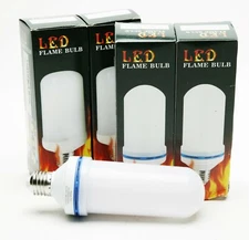 4 LED Flame Effect Fire Simulated Flicking Lamps. NEW.